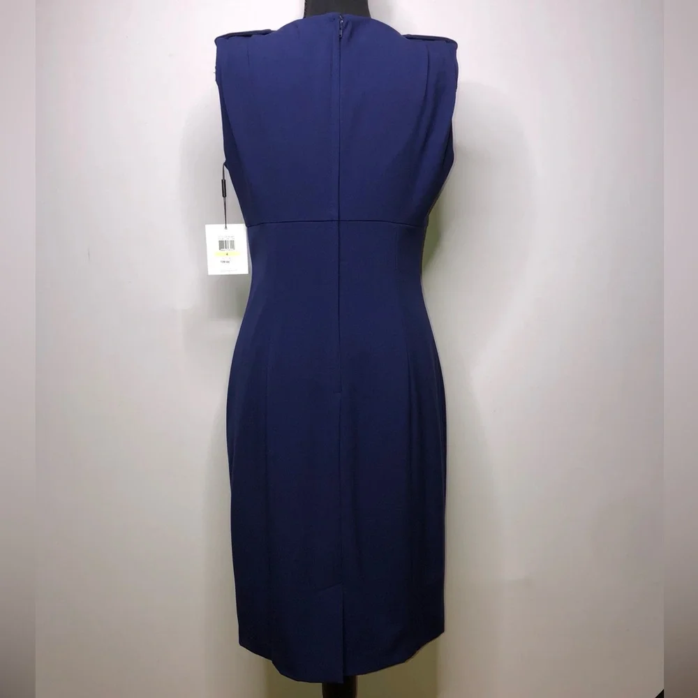 Calvin Klein Navy Blue Sleeveless Midi 4 Dress